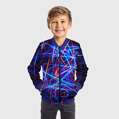 Детский бомбер Neon pattern Fashion 2055 / 3D-Синий – фото 3