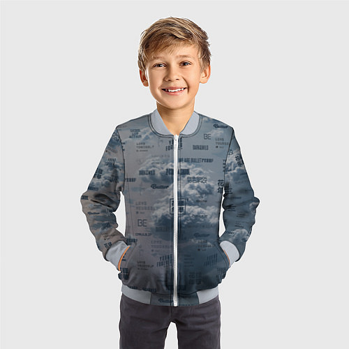 Детский бомбер BTS Дискография / 3D-Серый – фото 3