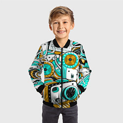 Бомбер детский ФОТОКАМЕРЫ НА ПОЗИТИВЕ, цвет: 3D-черный — фото 2