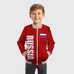 Бомбер детский RUSSIA - RED EDITION - SPORTWEAR, цвет: 3D-серый — фото 2