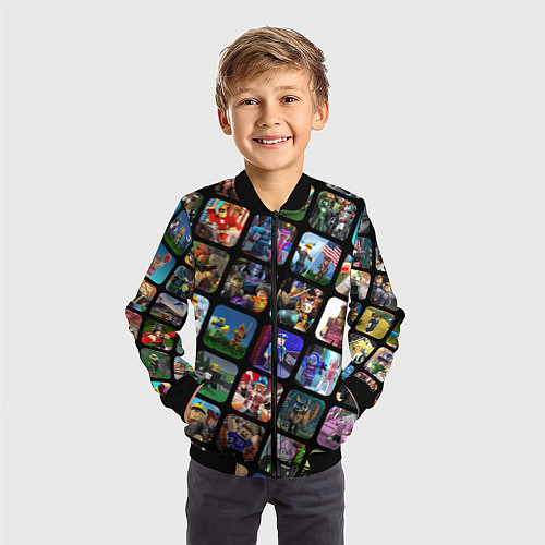 Детский бомбер ROBLOX СЮЖЕТЫ / 3D-Черный – фото 3