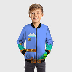 Бомбер детский Марио дизайн, цвет: 3D-черный — фото 2