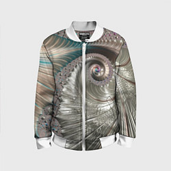 Детский бомбер Fractal pattern Spiral Серебристый фрактал спираль