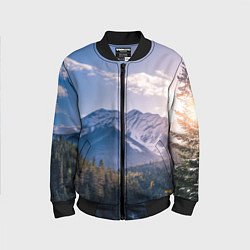 Бомбер детский Горы Лес Солнце, цвет: 3D-черный