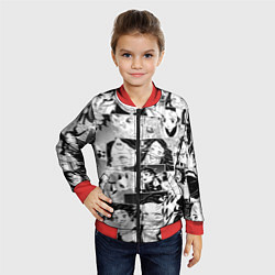 Бомбер детский Клинок рассекающий демонов паттерн, цвет: 3D-красный — фото 2