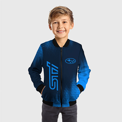 Детский бомбер SUBARU STI Абстракция / 3D-Черный – фото 3