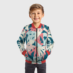 Бомбер детский Пальмы Паттерн, цвет: 3D-красный — фото 2