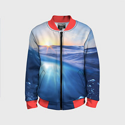 Бомбер детский Грань между небом и водой, цвет: 3D-красный