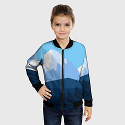 Бомбер детский Горы, лес, канатная дорога, цвет: 3D-черный — фото 2