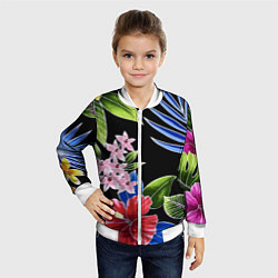 Бомбер детский Floral vanguard composition Летняя ночь Fashion tr, цвет: 3D-белый — фото 2