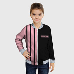Бомбер детский BLACKPINK HALF BLACK-PINK MINI LOGO, цвет: 3D-серый — фото 2