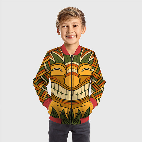 Детский бомбер Polynesian tiki LUCKY / 3D-Красный – фото 3