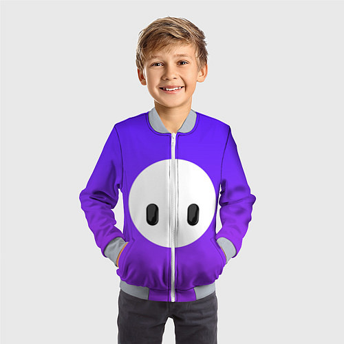 Детский бомбер Fall Guy violet / 3D-Серый – фото 3