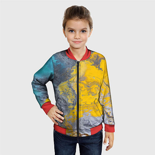 Детский бомбер Извержение Красок / 3D-Красный – фото 4