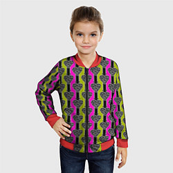 Бомбер детский Striped multicolored pattern Сердце, цвет: 3D-красный — фото 2