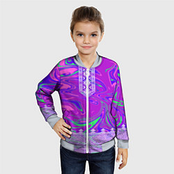 Бомбер детский Славянская рубаха с разводами, цвет: 3D-серый — фото 2