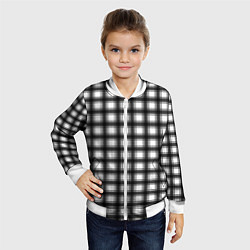 Бомбер детский Black and white trendy checkered pattern, цвет: 3D-белый — фото 2