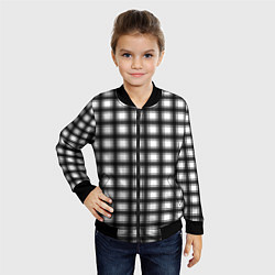 Бомбер детский Black and white trendy checkered pattern, цвет: 3D-черный — фото 2