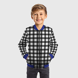 Бомбер детский Black and white trendy checkered pattern, цвет: 3D-синий — фото 2