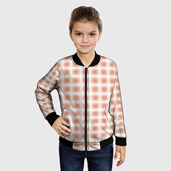 Бомбер детский Light beige plaid fashionable checkered pattern, цвет: 3D-черный — фото 2