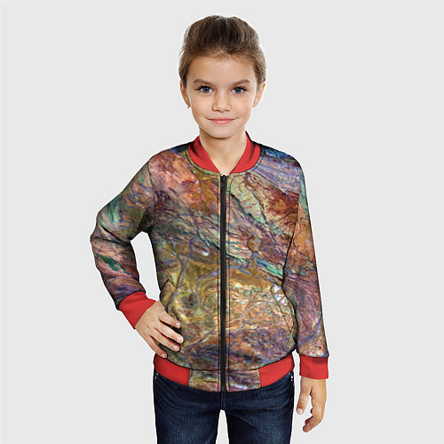 Детский бомбер Горная порода возраст которых превышает 3,6 миллиа / 3D-Красный – фото 4
