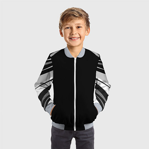 Детский бомбер Униформа кроссфита - абстракция / 3D-Серый – фото 3
