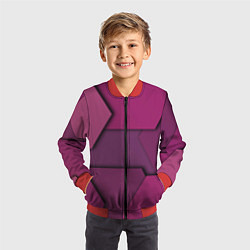 Бомбер детский Геометрические фигуры в движении, цвет: 3D-красный — фото 2