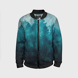 Бомбер детский Темный хвойный лес, цвет: 3D-черный