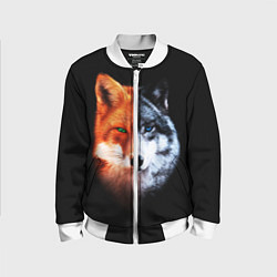 Бомбер детский Волк и Лисица, цвет: 3D-белый