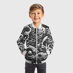 Бомбер детский Тёмный космический паттерн, цвет: 3D-белый — фото 2