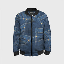 Бомбер детский Джинсовка jeans, цвет: 3D-черный