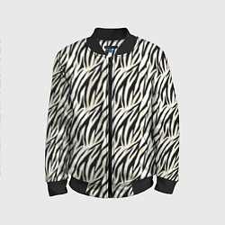 Бомбер детский Тигровый полосатый узор-черные, бежевые полосы на, цвет: 3D-черный