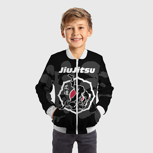 Детский бомбер Jiu-jitsu throw logo / 3D-Белый – фото 3