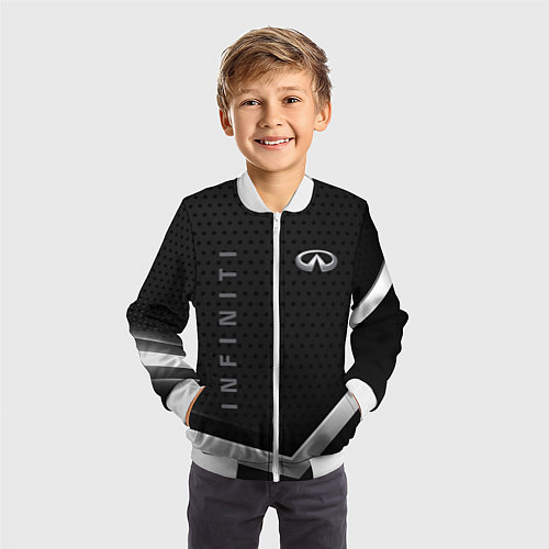 Детский бомбер Infiniti абстракция карбон / 3D-Белый – фото 3