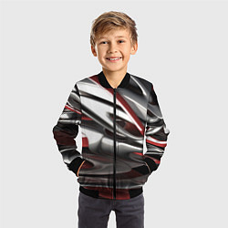 Бомбер детский Блестящие фигуры, цвет: 3D-черный — фото 2