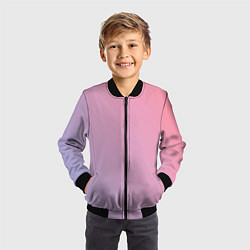 Бомбер детский Градиент - розовая пастель, цвет: 3D-черный — фото 2