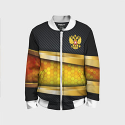 Детский бомбер Black & gold - герб России