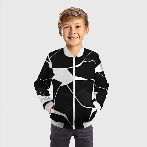 Детский бомбер Черно-белая классика / 3D-Белый – фото 3