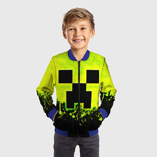 Детский бомбер Creeper neon / 3D-Синий – фото 3