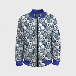 Бомбер детский Мячи спортивные, цвет: 3D-синий