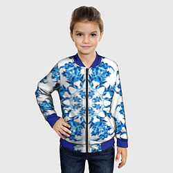 Бомбер детский Гжель синий цветок, цвет: 3D-синий — фото 2