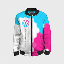 Бомбер детский Volkswagen neon gradient style: по-вертикали, цвет: 3D-черный