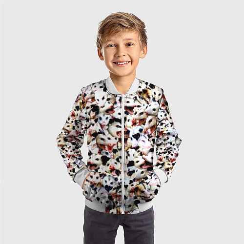 Детский бомбер Опоссумы / 3D-Белый – фото 3