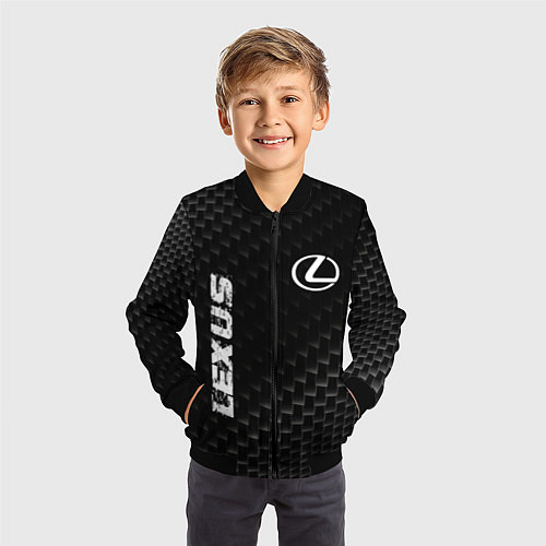 Детский бомбер Lexus карбоновый фон / 3D-Черный – фото 3