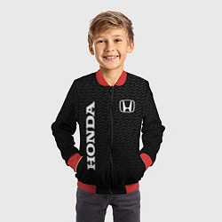 Бомбер детский Honda карбон, цвет: 3D-красный — фото 2