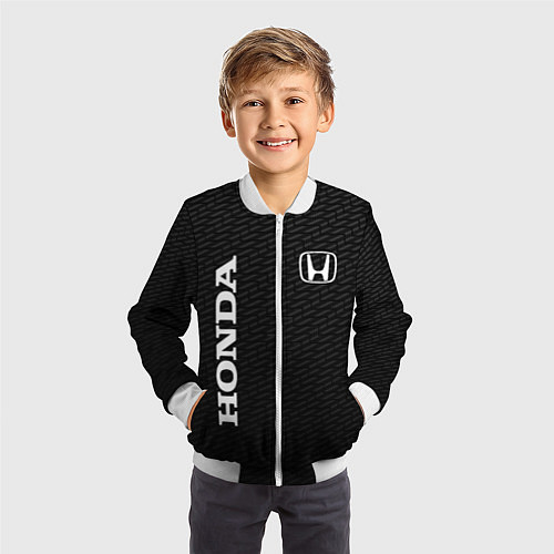 Детский бомбер Honda карбон / 3D-Белый – фото 3