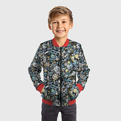 Бомбер детский Космонавт, ракета и планета, цвет: 3D-красный — фото 2