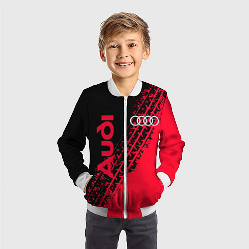 Детский бомбер Audi / 3D-Белый – фото 3