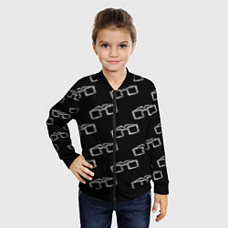 Бомбер детский Модные очки черно-белый узор, цвет: 3D-черный — фото 2