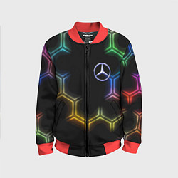 Бомбер детский Mercedes - neon pattern, цвет: 3D-красный